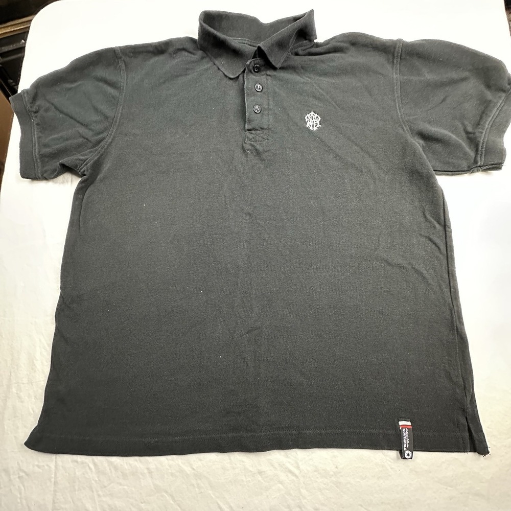 Southpole Polo Shirt Men's XL Black Short Sleeve Stretch Athleticwear Logo‎